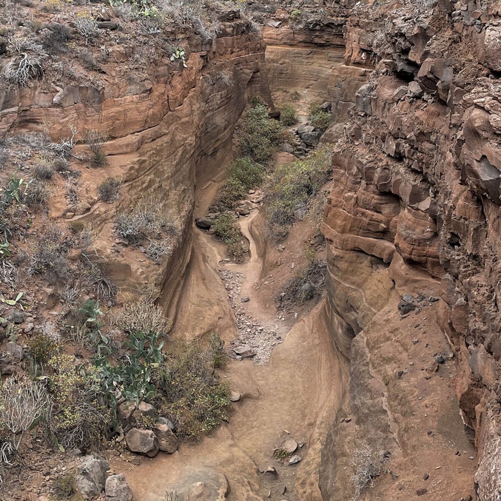 View down into the Barranco de Barafonso ravine