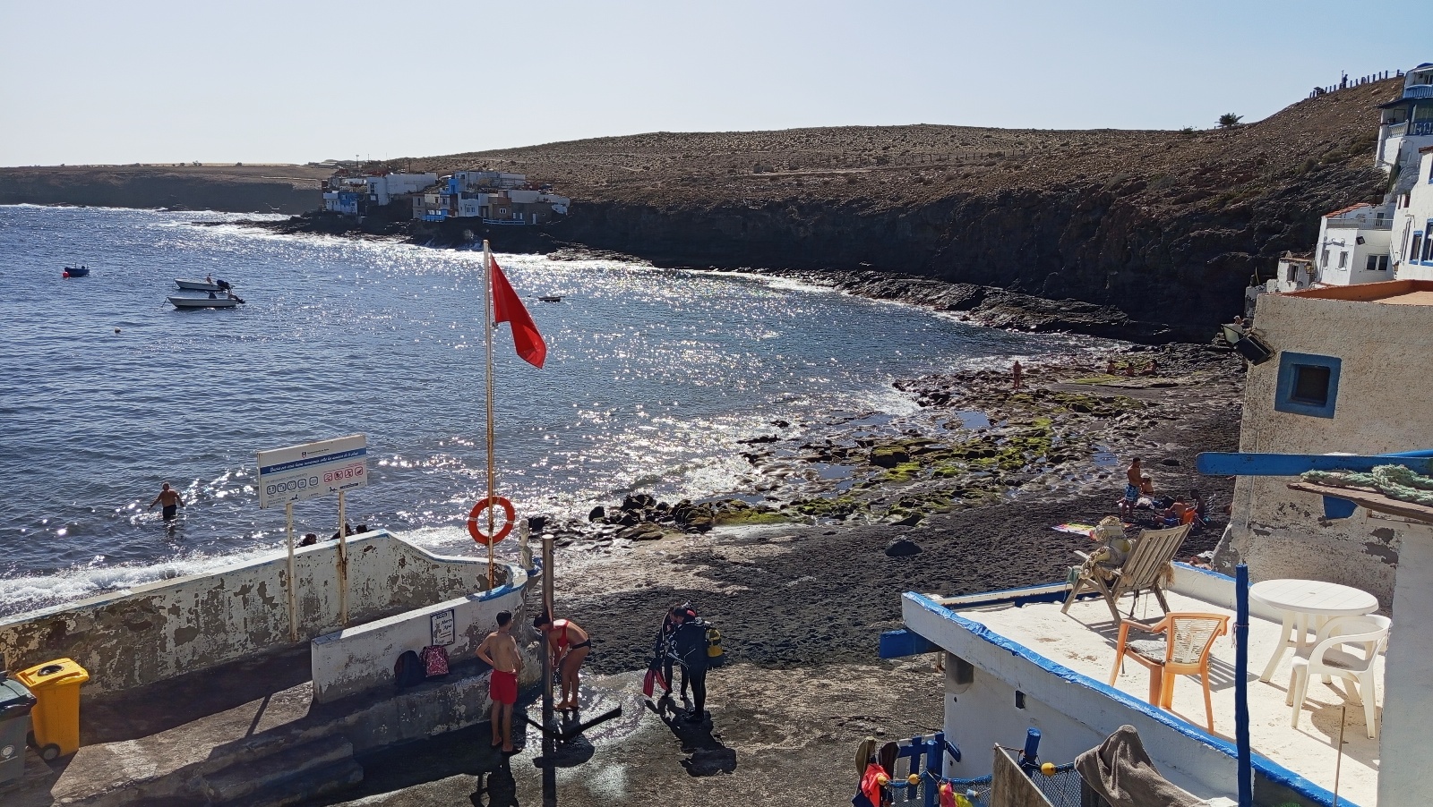 Tufia beach and bay seen from the village
