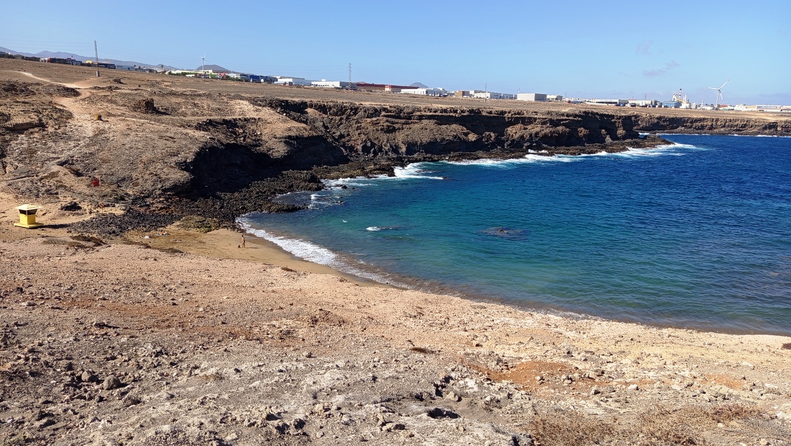 Aguadulce cove in Telde with golden sand and turquoise water